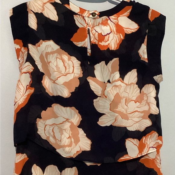Cabi Cabiblossom Floral Top Navy Orange XS - Picture 5 of 10